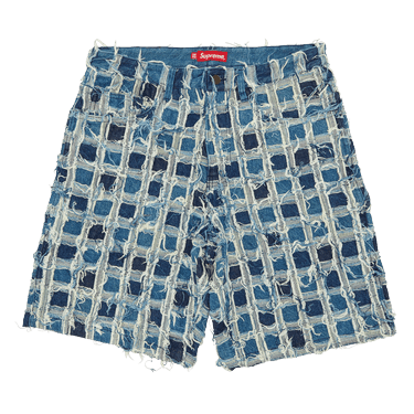 Buy Supreme Frayed Patchwork Baggy Denim Short 'Washed Blue' - SS23SH12  WASHED BLUE | GOAT