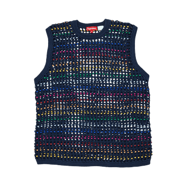 Buy Supreme Beaded Sweater Vest 'Navy' - SS23SK19 NAVY | GOAT