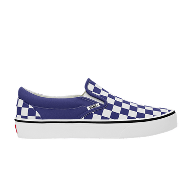 Slip on vans blue checkerboard online