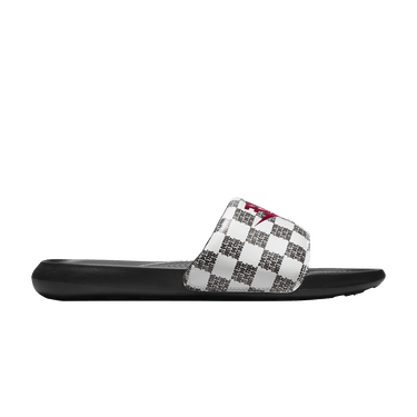 Nike Victori One Slide Print 'Just Do It Checkered - White Black'