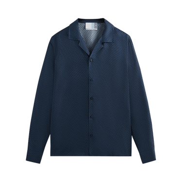 Kith Monogram Silk Long-Sleeve Thompson Camp Collar Shirt 'Nocturnal'