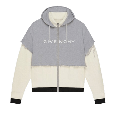 Buy Givenchy Layered Zipped Hoodie 'Faded Black