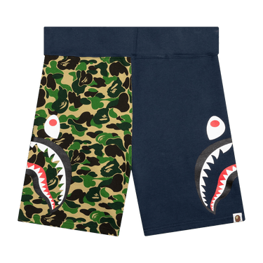 BAPE ABC Camo Side Shark Sweatshorts 'Green/Navy'