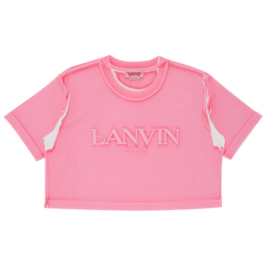 Tシャツ・カットソー LANVIN Pastel Pink Crepe Blouse Lanvin logo-embroidered Cotton T-shirt | Pink | FARFETCH