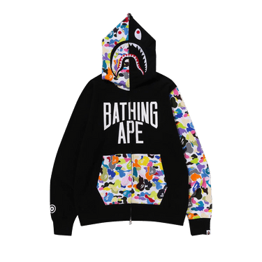 Buy BAPE Multi Camo NYC Logo Shark Full Zip Hoodie 'Black' - 1J20