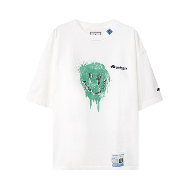 ★MEENDERI★[UNISEX] FRAGMENTS PRINT T-SHIRT - WHITE★正規品 Buy Maison Mihara Yasuhiro Smily Face Printed T-Shirt 'White