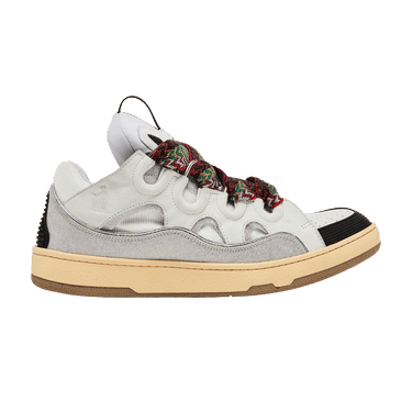 Lanvin Curb Leather and Glitter Sneakers 'White'