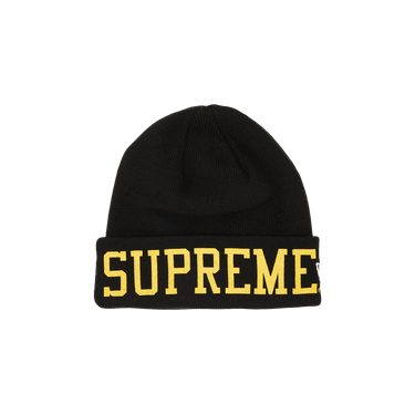 Buy Supreme x New Era Varsity Beanie 'Black' - FW23BN37