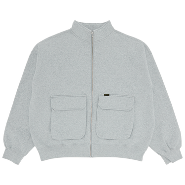 Size l Supreme Cargo Pocket Zip Up Sweatshirt 'Heather Grey'