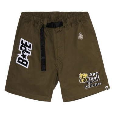 BAPE Patchwork Eazy Shorts 'Olive Drab'