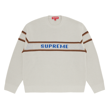 Buy Supreme Chest Stripe Sweater 'Stone' - FW23SK38 STONE | GOAT