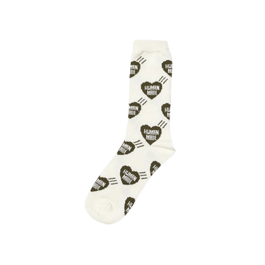 Human Made Heart Pattern Socks 'Olive Drab'