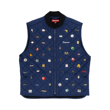 Buy Supreme Pins Quilted Work Vest 'Navy' - FW23J92 NAVY | GOAT SA