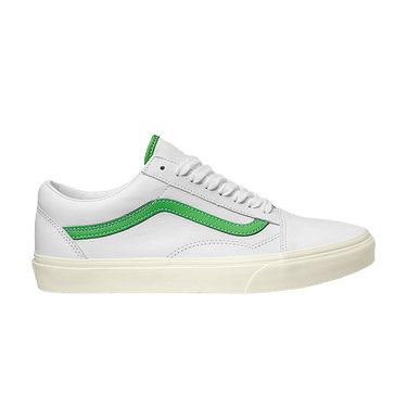 スニーカー ^VANS^ Old School Leather White Green VN000CR5WGR1 VANS Leather Old Skool VN000CR5WGR White Green Mens Womens