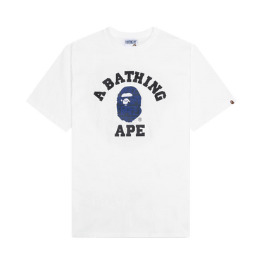 BAPE Logo Monogram College Tee 'White/Navy'