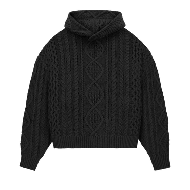 【ESSENTIALS】Nylon Fleece Hooded Sweater/Jet Black Nylon Fleece Hooded Sweater - Ink/Jet Black – Feature
