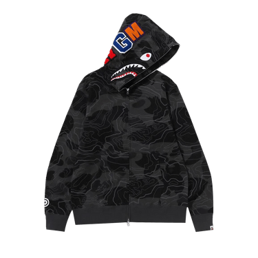 Bape shark full zip hoodie camo sleeve black cheap