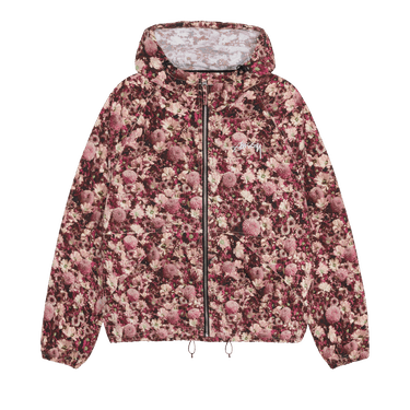Stussy BEACH SHELL FLORAL NYLON フラワー M Stussy Floral Nylon Beach Shell Jacket Maroon Size Medium Brand