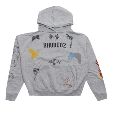Rhude Scrible Hoodie 'Heather Grey'