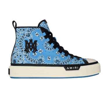 関税負担なし◆AMIRI◆Bandana キャンバススニーカー ロゴ Amiri Bandana MA Court Hi Top Sneakers in White/Black BNWB