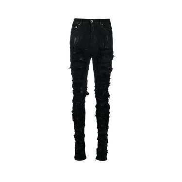 Buy Rick Owens DRKSHDW Slashed Detroit Cut Jeans 'Black