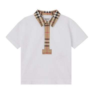 Buy Burberry Kids Check Trim Short-Sleeve Polo Shirt 'White