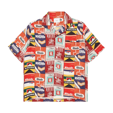 Rhude Cigaretta Silk Shirt 'Red/Multicolor'