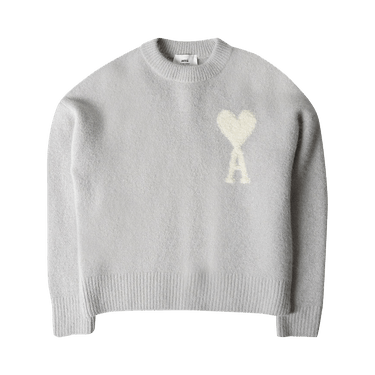 Buy Ami Knit Sweater 'Pearl Grey/Ivory' - UKS025 KN0032 090 | GOAT