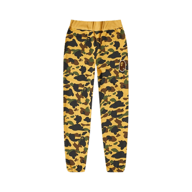 BAPE 1St Camo Ape Head Patched Sweatpants 'Yellow'
