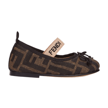 Fendi Ballerinas Junior First Steps 'Allover FF Logo - Tobacco'