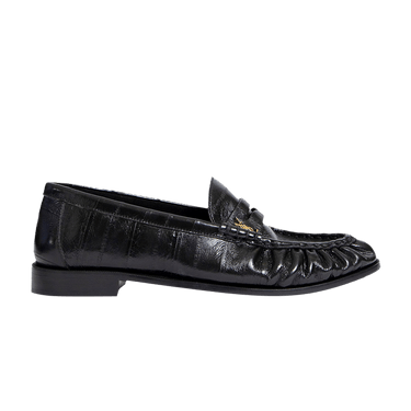 Saint Laurent Le Loafer Penny Slippers 'Black Glazed Eelskin'