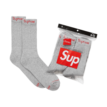 Buy Supreme x Hanes Crew Socks (4 Pack) 'Heather Grey' - SS24A37