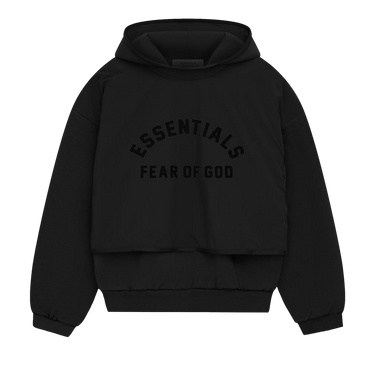 【ESSENTIALS】Nylon Fleece Hoodie/Jet Black(202SP244310F) Fear of God Essentials Nylon Fleece Hoodie Jet Black/Jet