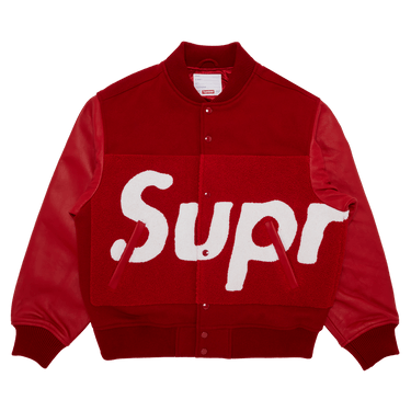 Supreme Big Logo Chenille Varsity Jacket 'Red'