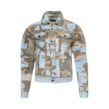 Amiri Camo Boro Repair Trucker 'Perfect Indigo'