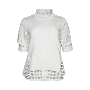 サカイ タグ付き Embroidery Lace Knit Pullover Buy Sacai Embroidery Lace And Knit Pullover 'Off White' - 24 07156