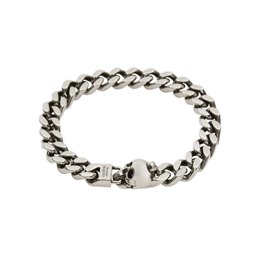 Alexander McQueen logo-plaque chain-link bracelet - Silver