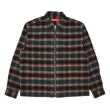 Buy Supreme Shadow Plaid Flannel Zip Up Shirt 'Green' - SS24S9