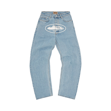 Corteiz Alcatraz Baggy Jeans 'Washed Blue'