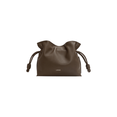 【LOEWE】Flamenco Mini ClutchーChocolate Loewe - Mini Flamenco Chocolate Leather Knot Clutch