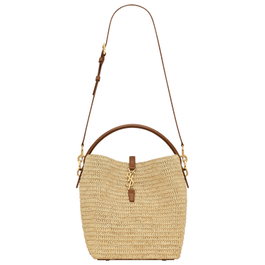 Saint Laurent Le 37 In Woven Raffia 'Naturel/Brick'