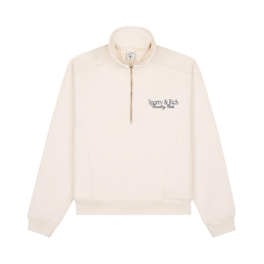 スウェット・トレーナー Sporty & Rich 94 Country Club Half Zip Sweatshirt QZ881CH Sporty & Rich Tennis Club '94 Quarter Zip Sweat in Washed