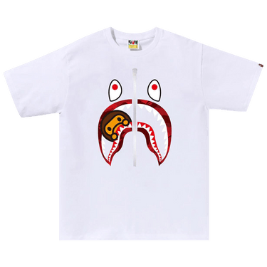 BAPE Color Camo Milo Shark Tee 'White/Red'