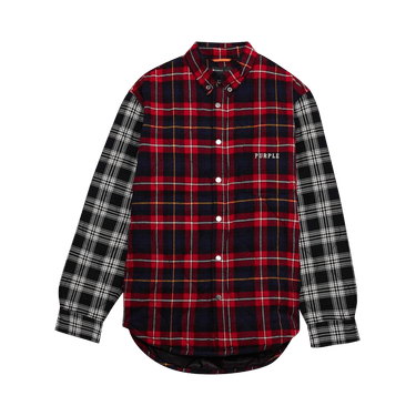 PURPLE BRAND Quilted Plaid Shirt 'Red'