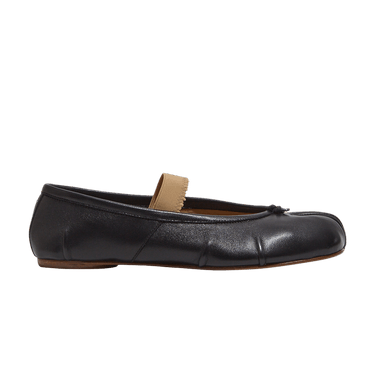 Maison Margiela Wmns Tabi Ballerina Flat Elastic Band 'Black Nude'
