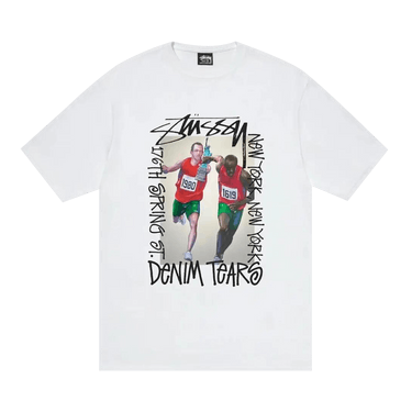 STUSSY DENIM TEARS ホワイト Tシャツ　S STUSSY DENIM TEARS ホワイト TシャツS