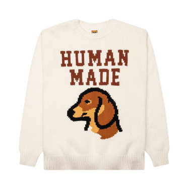 Buy Human Made Dachs Knit Sweater 'White' - HM26CS038 WHIT