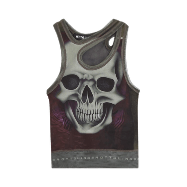 【MAISON MINED】22SS★ SKULL GOAT HALF T Buy Ottolinger Mesh Tank Top 'Skull Print' - 103001 SKULL