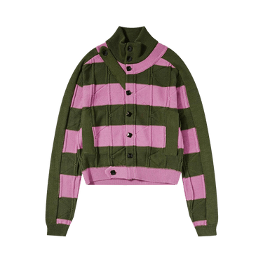 Buy Kiko Kostadinov Merli Twinset Cardigan 'Khaki/Rose Pink