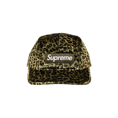 帽子 supreme leopard velvet camp cap olive Supreme - Leopard Velvet Box Logo Hat (Olive) – eluXive